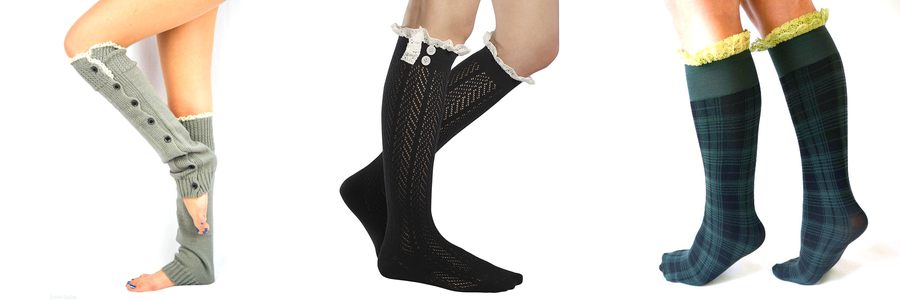 lace trimmed boot socks